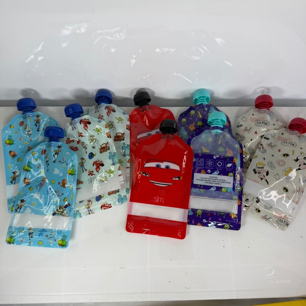 Simple Modern Disney Pixar Baby Kids Food Pouches 10pk Reusable Bags NWOB